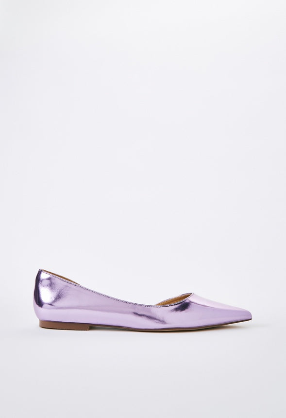 Byrdi Pointed Toe Flat Orchid Petal