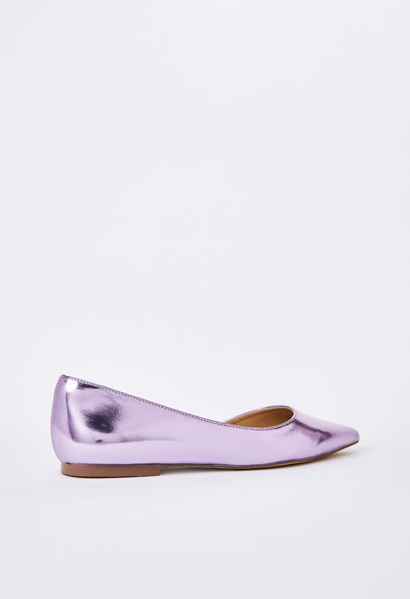 Byrdi Pointed Toe Flat Orchid Petal
