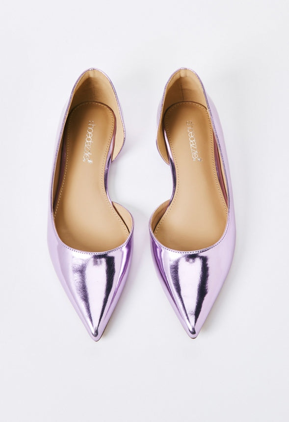 Byrdi Pointed Toe Flat Orchid Petal