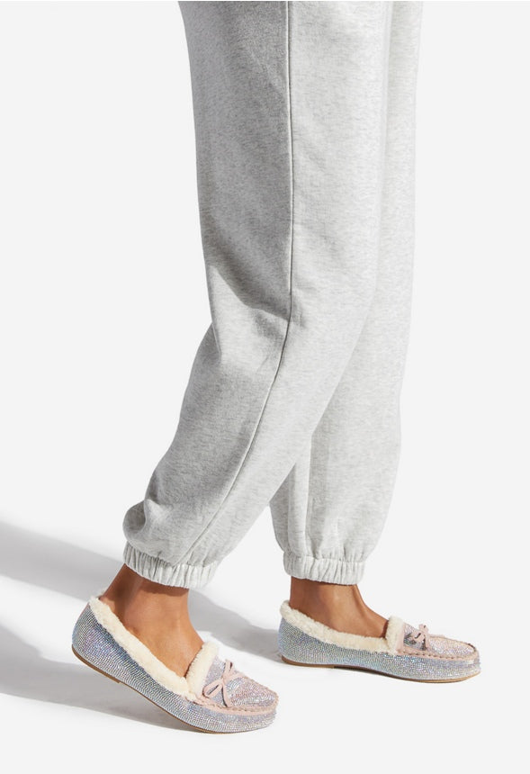 BEVERLIE FUZZY EMBELLISHED SLIPPER Blush