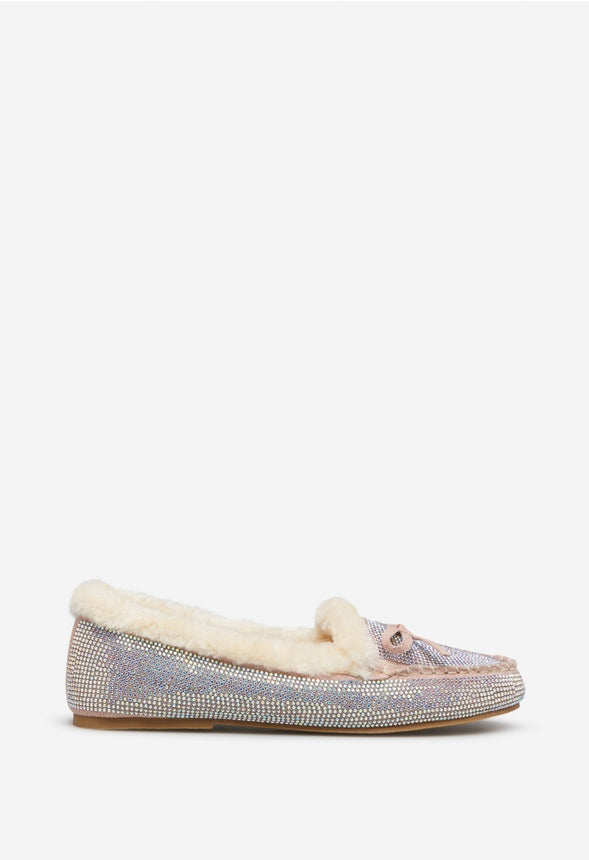 BEVERLIE FUZZY EMBELLISHED SLIPPER Blush