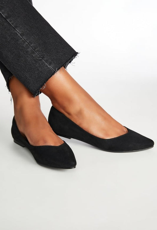 Amanda Pointed Toe Flat Black