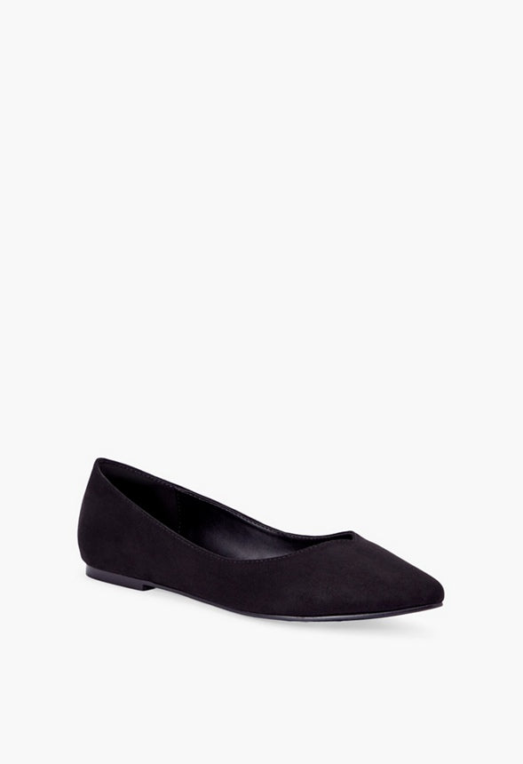 Amanda Pointed Toe Flat Black