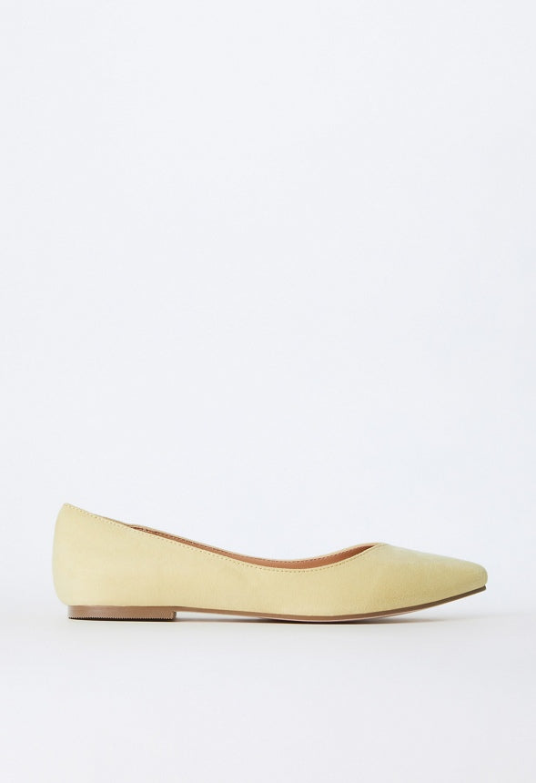 Amanda Pointed Toe Flat Pale Banana