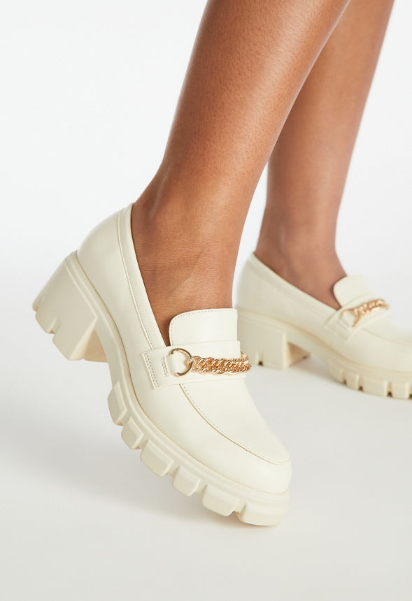 Leli Chain Detail Lug Sole Loafer Birch