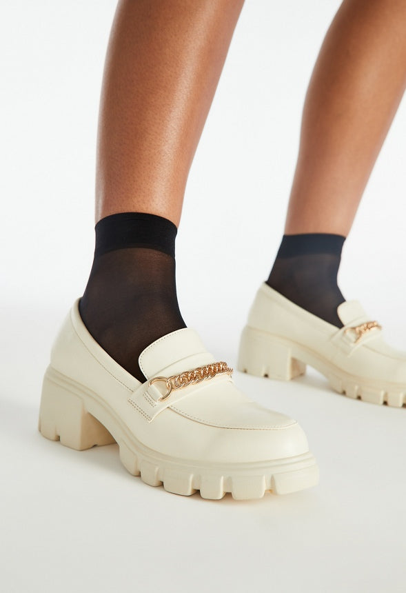 Leli Chain Detail Lug Sole Loafer Birch