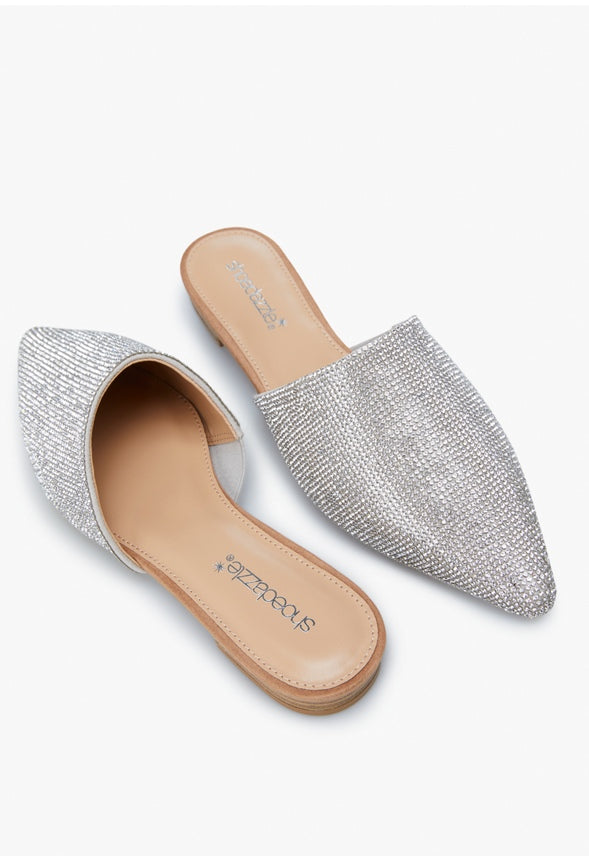 AUTUMN POINTED-TOE FLAT Silver