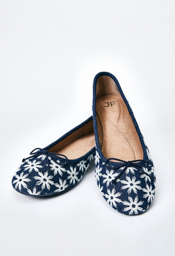 Gemma Ballet Flat Blue Ashes Floral