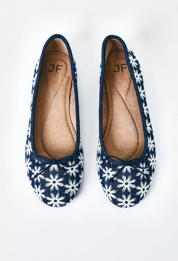 Gemma Ballet Flat Blue Ashes Floral