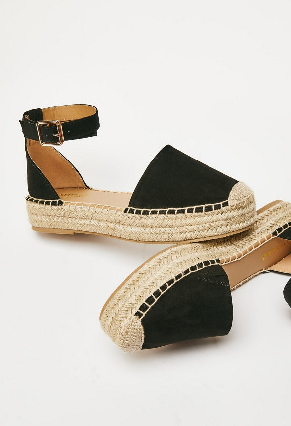 Calina Platform Espadrille Black