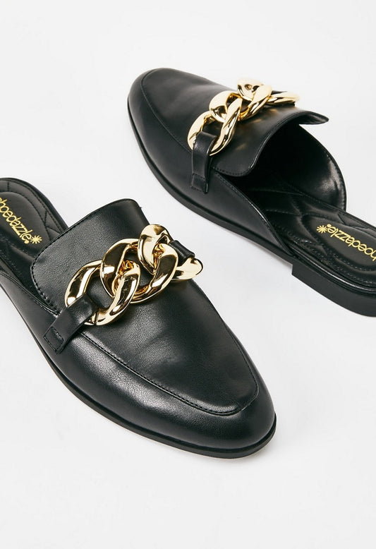 MARISSA FLAT MULE Black Caviar