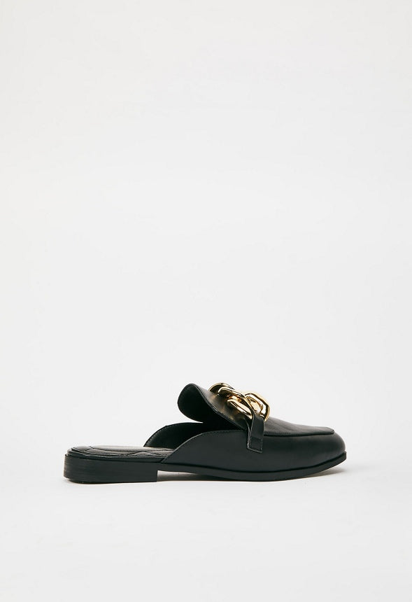 MARISSA FLAT MULE Black Caviar