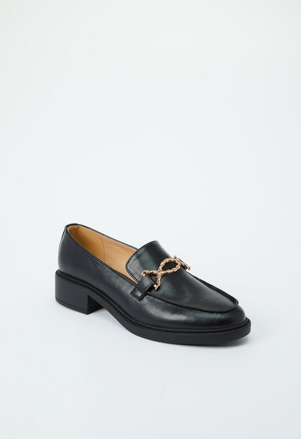 Madison Heeled Loafer Black Caviar