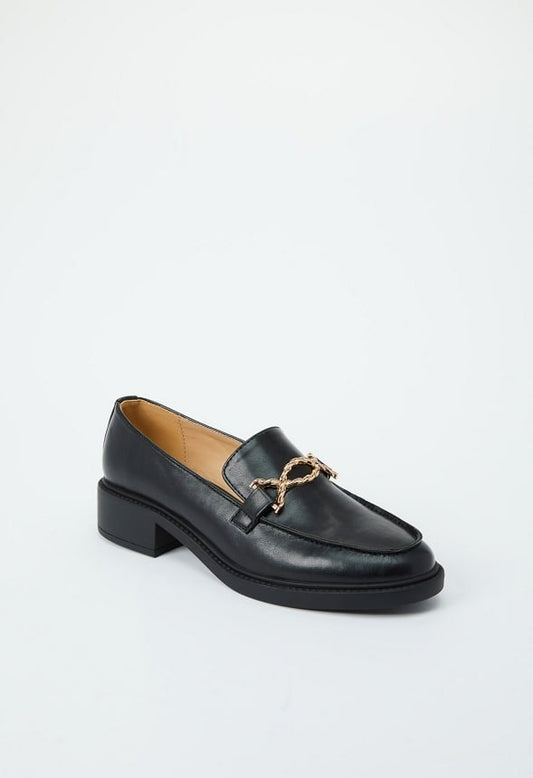 Madison Heeled Loafer Black Caviar