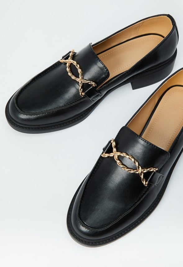 Madison Heeled Loafer Black Caviar