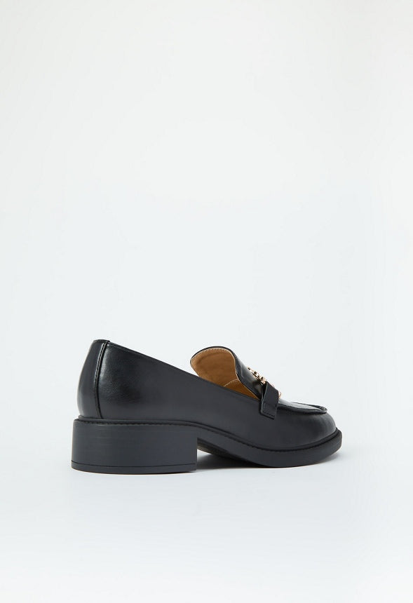 Madison Heeled Loafer Black Caviar