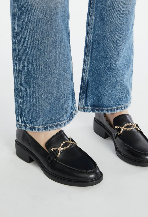 Madison Heeled Loafer Black Caviar