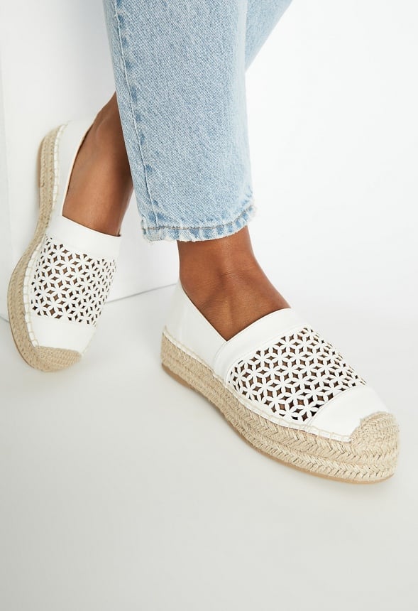 Lydia Espadrille Flat Bright White