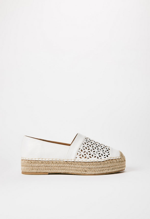 Lydia Espadrille Flat Bright White