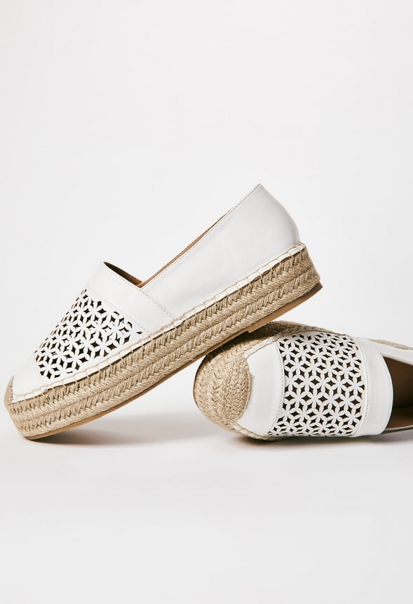Lydia Espadrille Flat Bright White