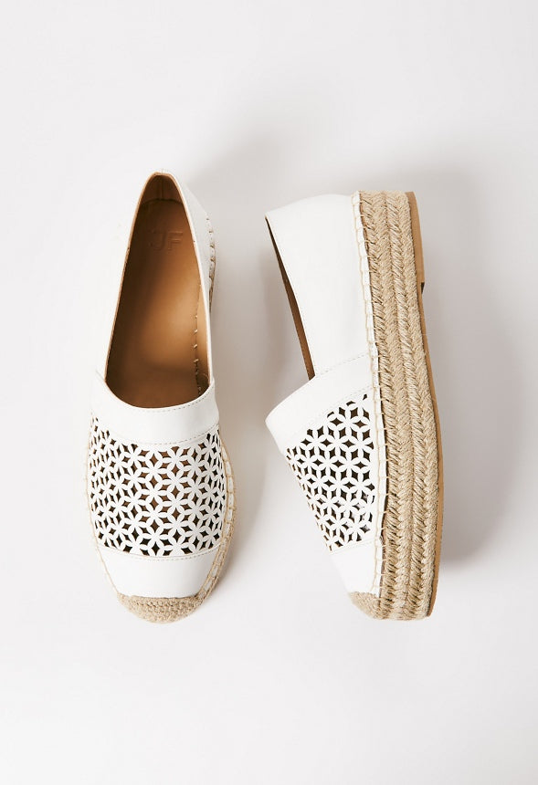 Lydia Espadrille Flat Bright White