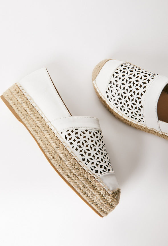 Lydia Espadrille Flat Bright White