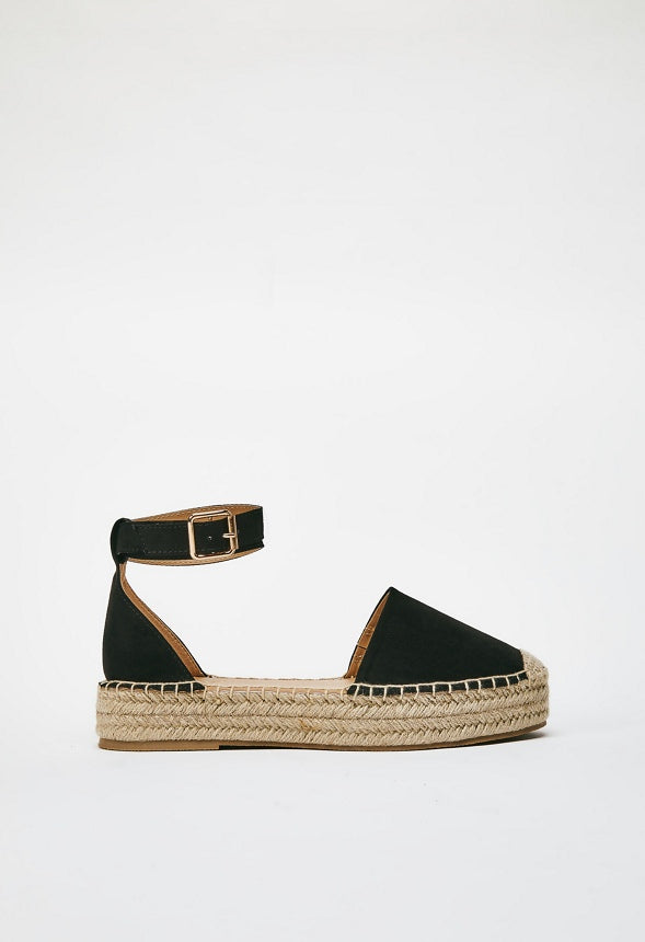 Calina Platform Espadrille Black