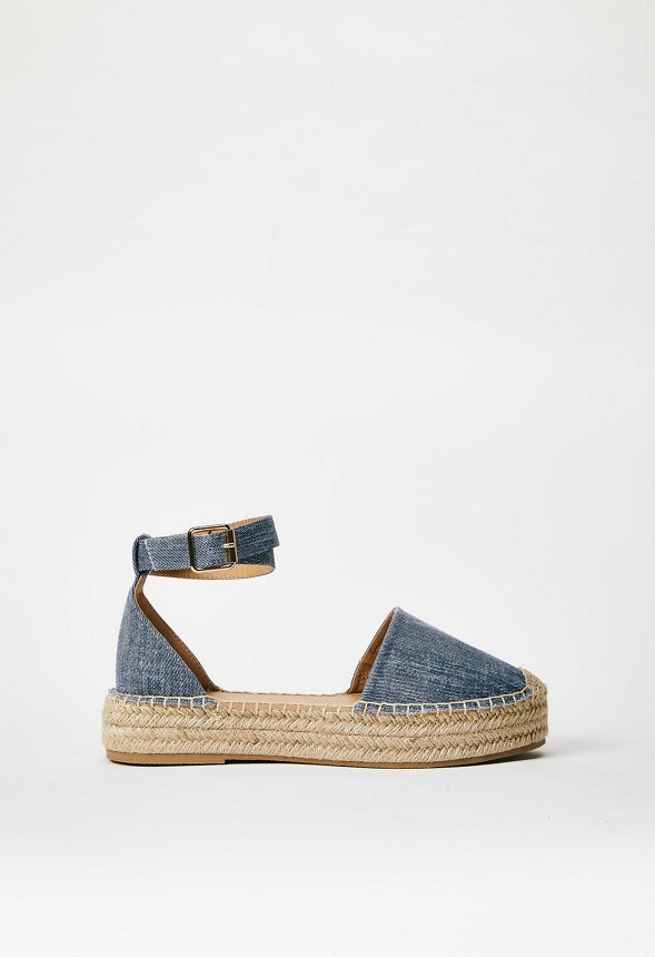 Calina Platform Espadrille Chambray