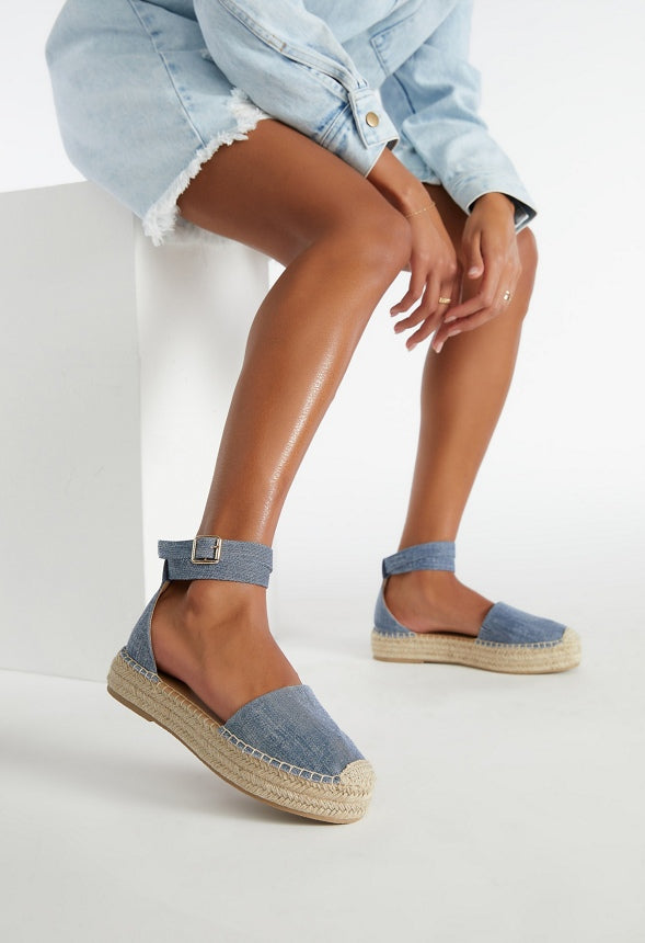 Calina Platform Espadrille Chambray