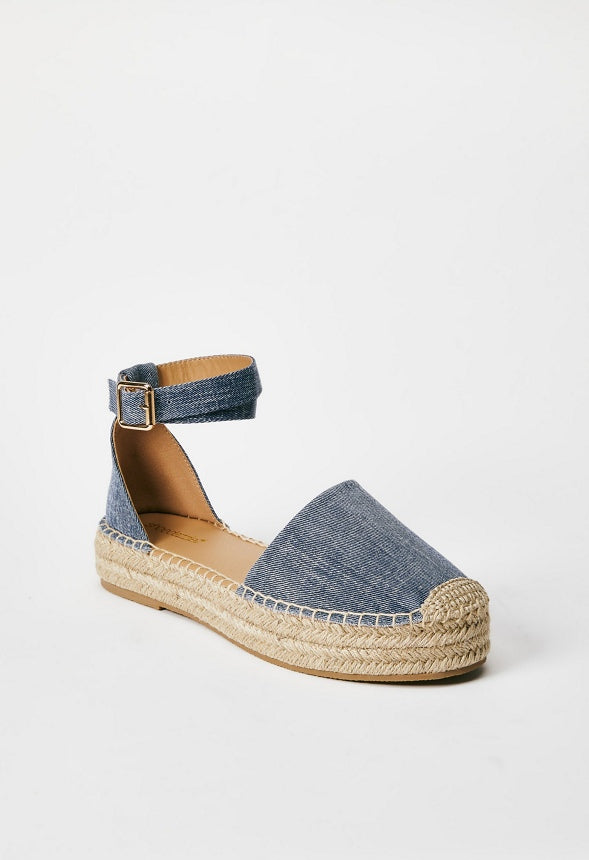 Calina Platform Espadrille Chambray