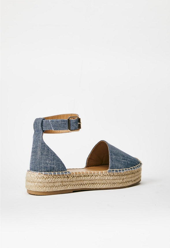 Calina Platform Espadrille Chambray