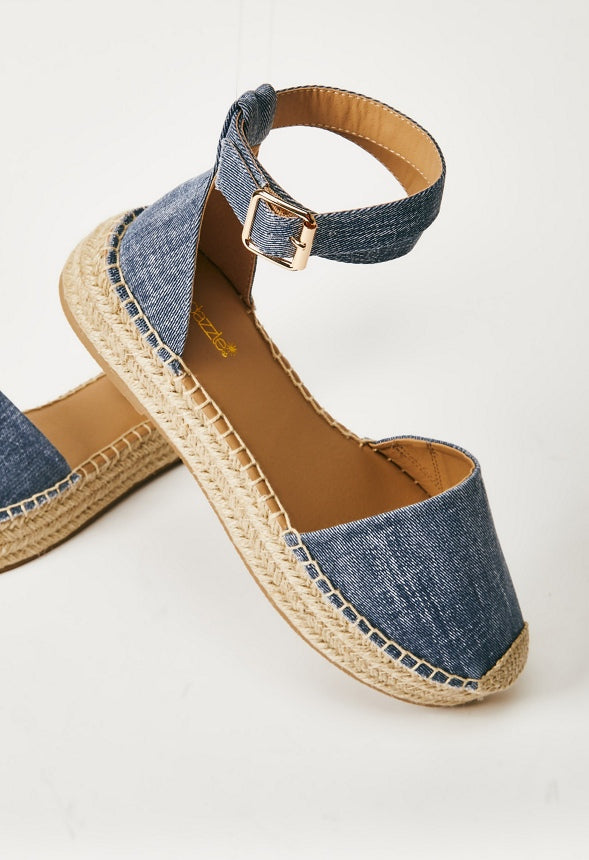 Calina Platform Espadrille Chambray