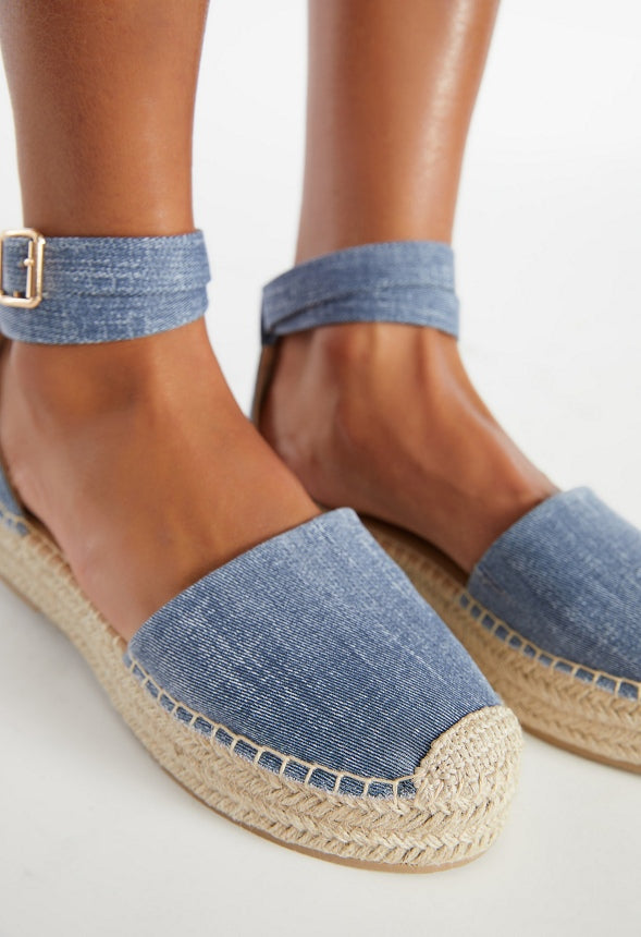 Calina Platform Espadrille Chambray