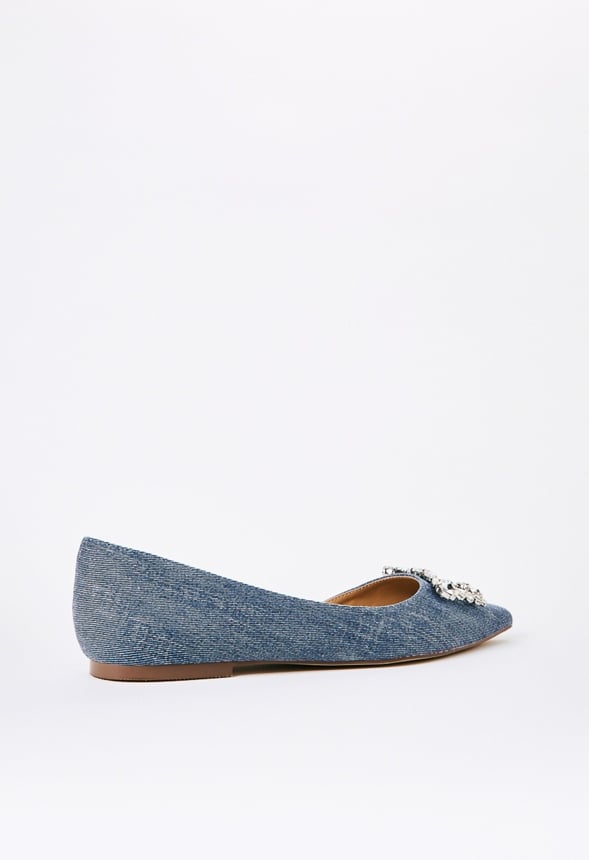 Coralin Pointed Toe Flat Chambray