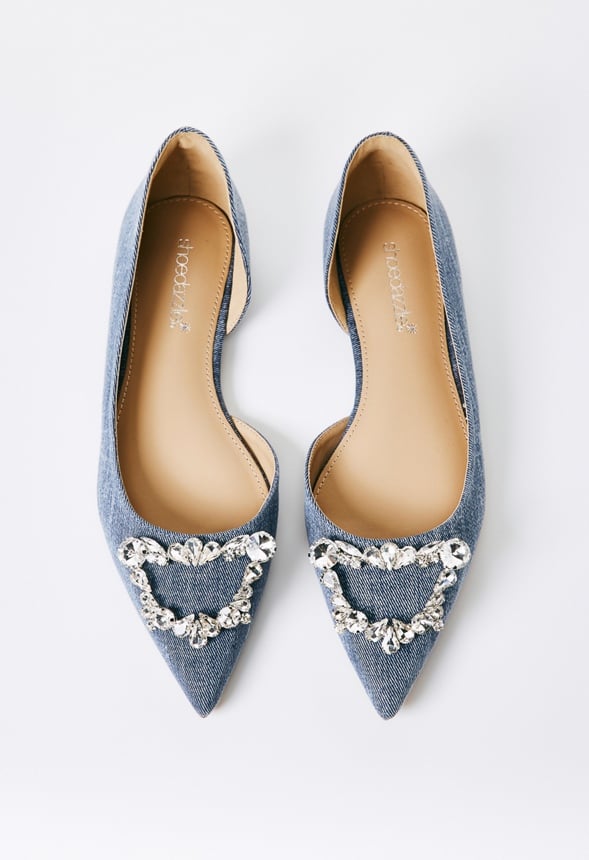 Coralin Pointed Toe Flat Chambray
