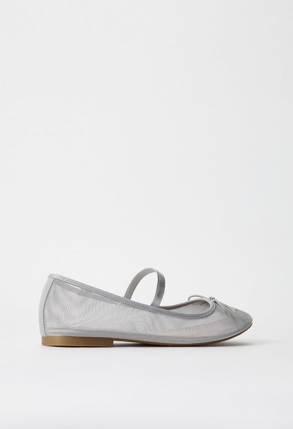 Gemma Mary Jane Ballet Flat Silver