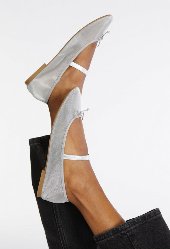 Gemma Mary Jane Ballet Flat Silver