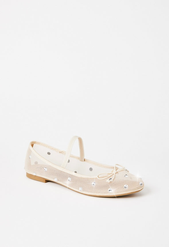 Gemma Mary Jane Ballet Flat New Nude/ Clear