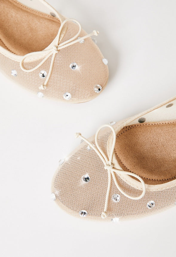 Gemma Mary Jane Ballet Flat New Nude/ Clear