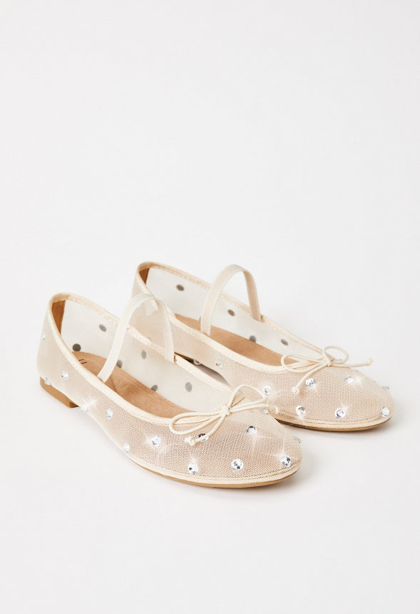 Gemma Mary Jane Ballet Flat New Nude/ Clear