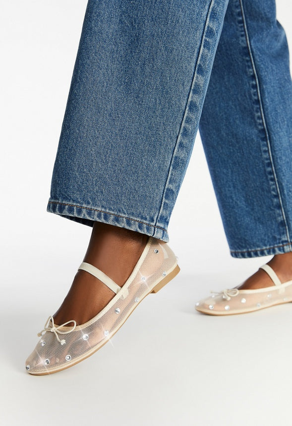 Gemma Mary Jane Ballet Flat New Nude/ Clear