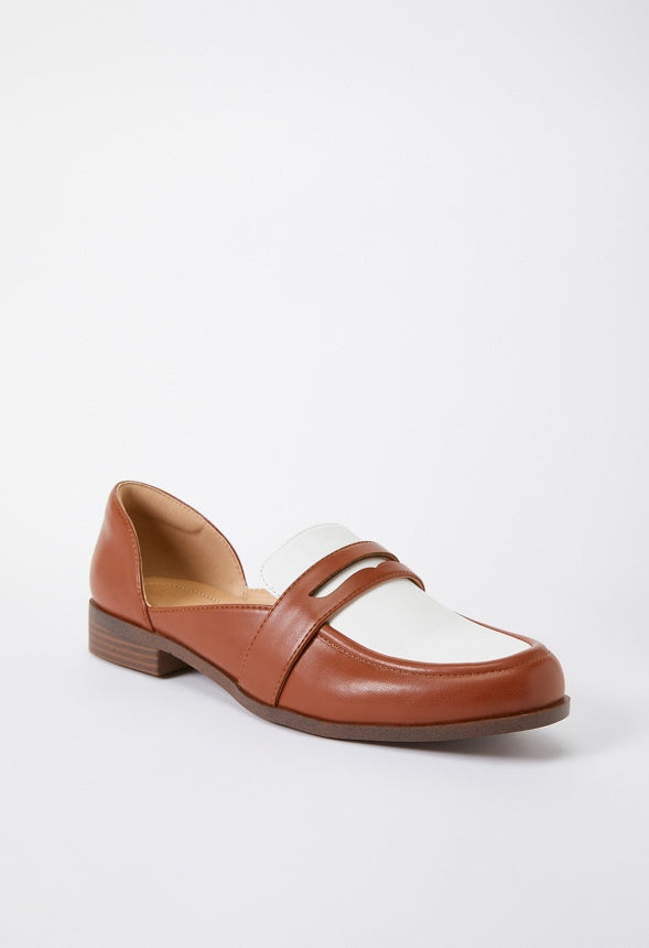 Leona Flat Loafer Leather Brown/Bright White