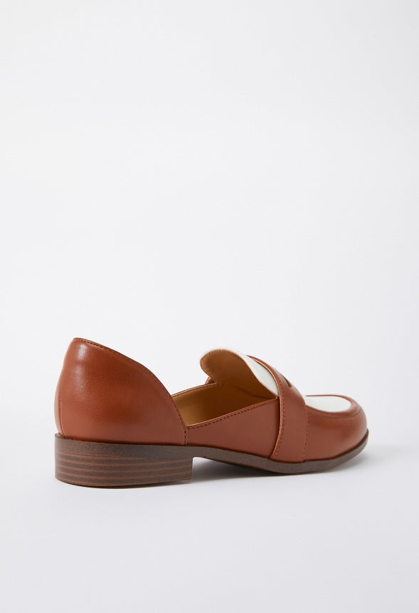 Leona Flat Loafer Leather Brown/Bright White