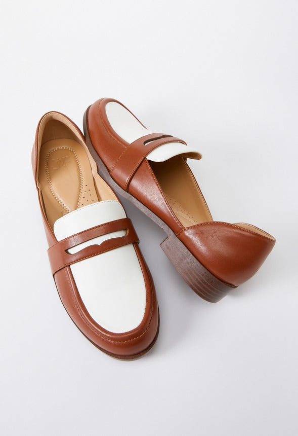 Leona Flat Loafer Leather Brown/Bright White