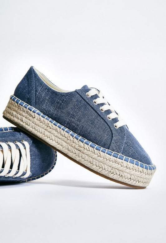 Veva Espadrille Platform Sneaker Chambray