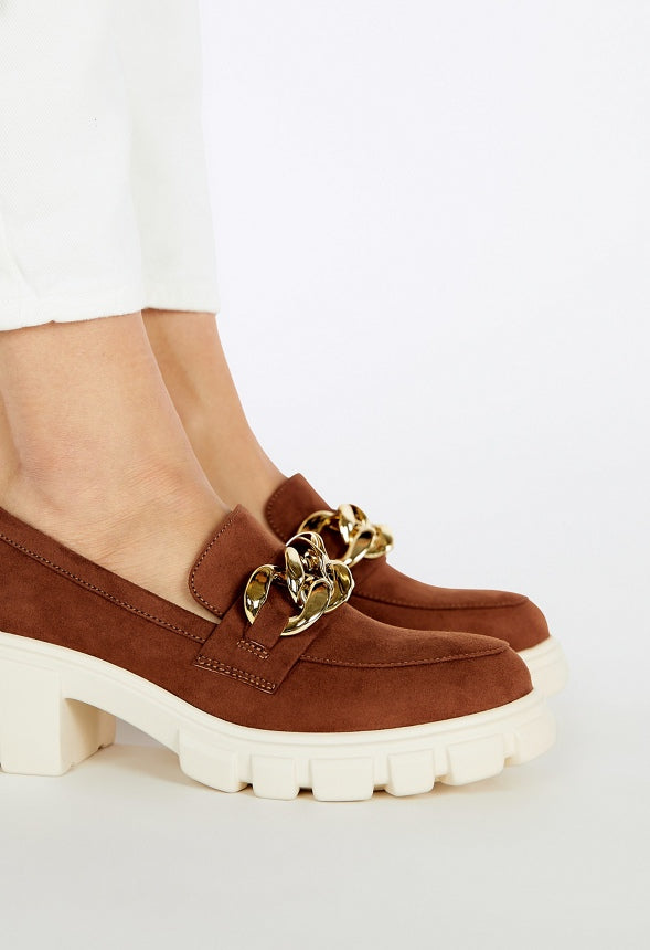 Elia Lug Sole Loafer Leather Brown