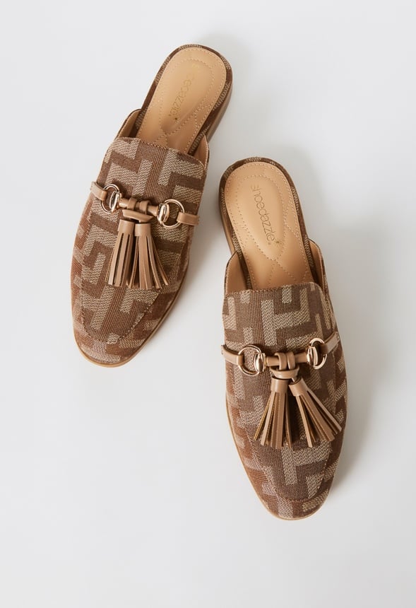 Archer Flat Slide Brown Logo/Portabella