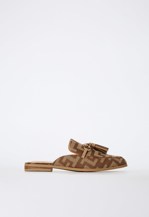 Archer Flat Slide Brown Logo/Portabella