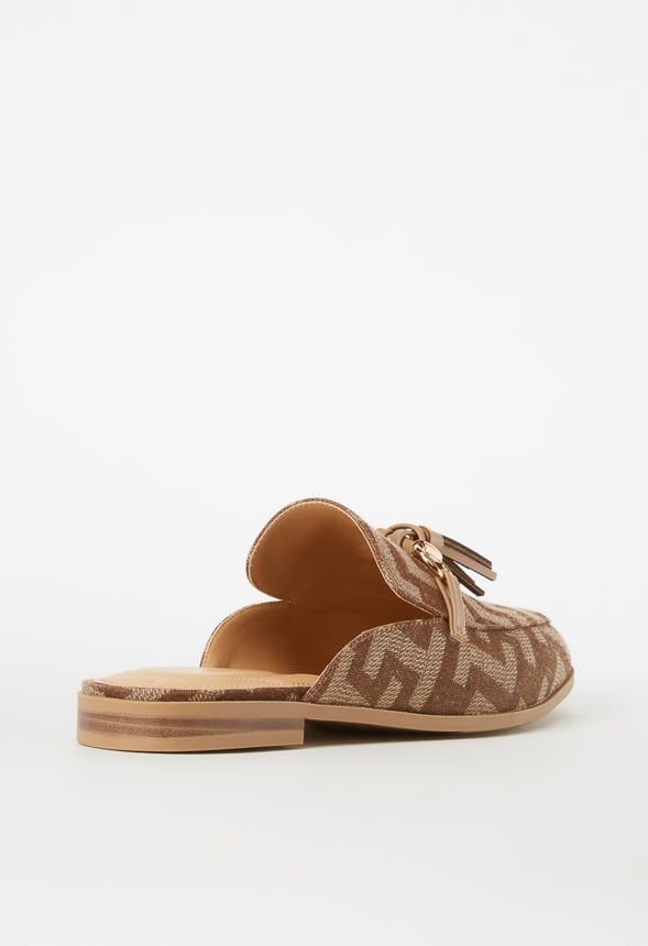 Archer Flat Slide Brown Logo/Portabella