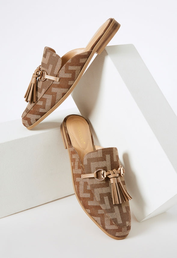 Archer Flat Slide Brown Logo/Portabella